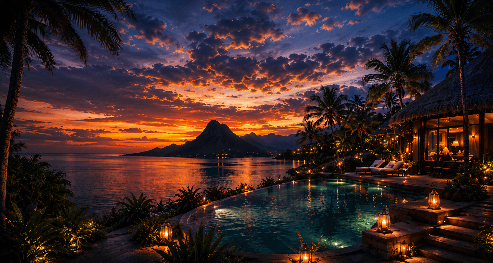 Aurelia Resort at sunset